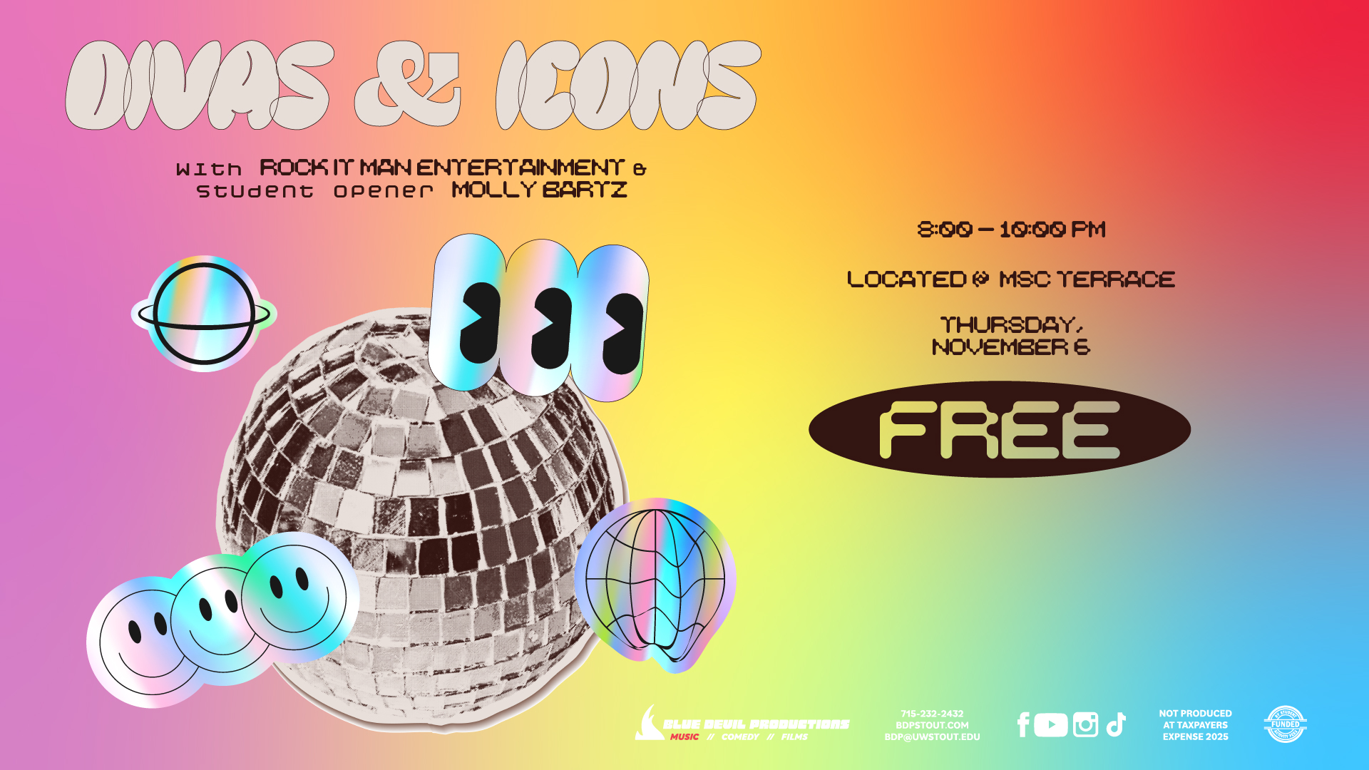 Digital Signage Poster displaying the Divas and Icons.