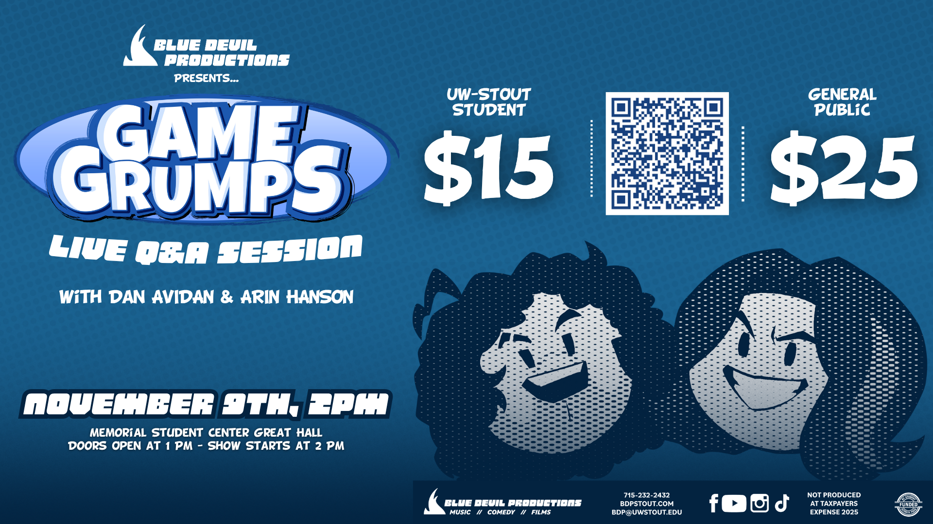 Digital Signage Poster displaying the Game Grumps Q&A.