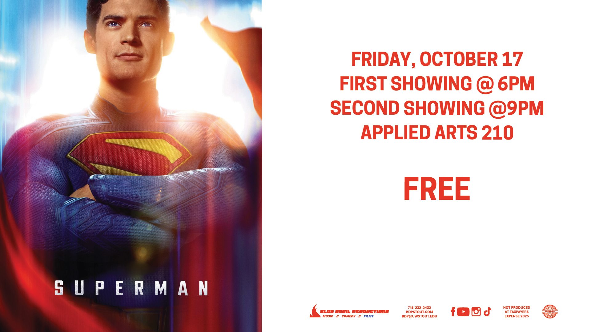 Digital Signage Poster displaying Superman movie.