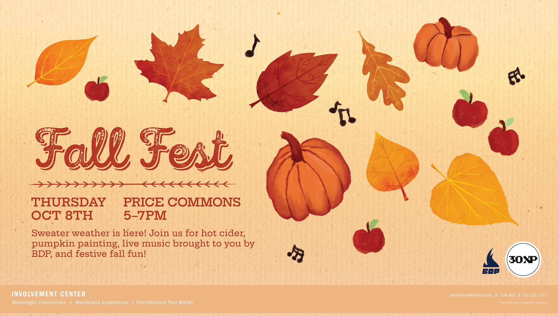 A Digital Signage for event of Fall Fest on the 8th of October.