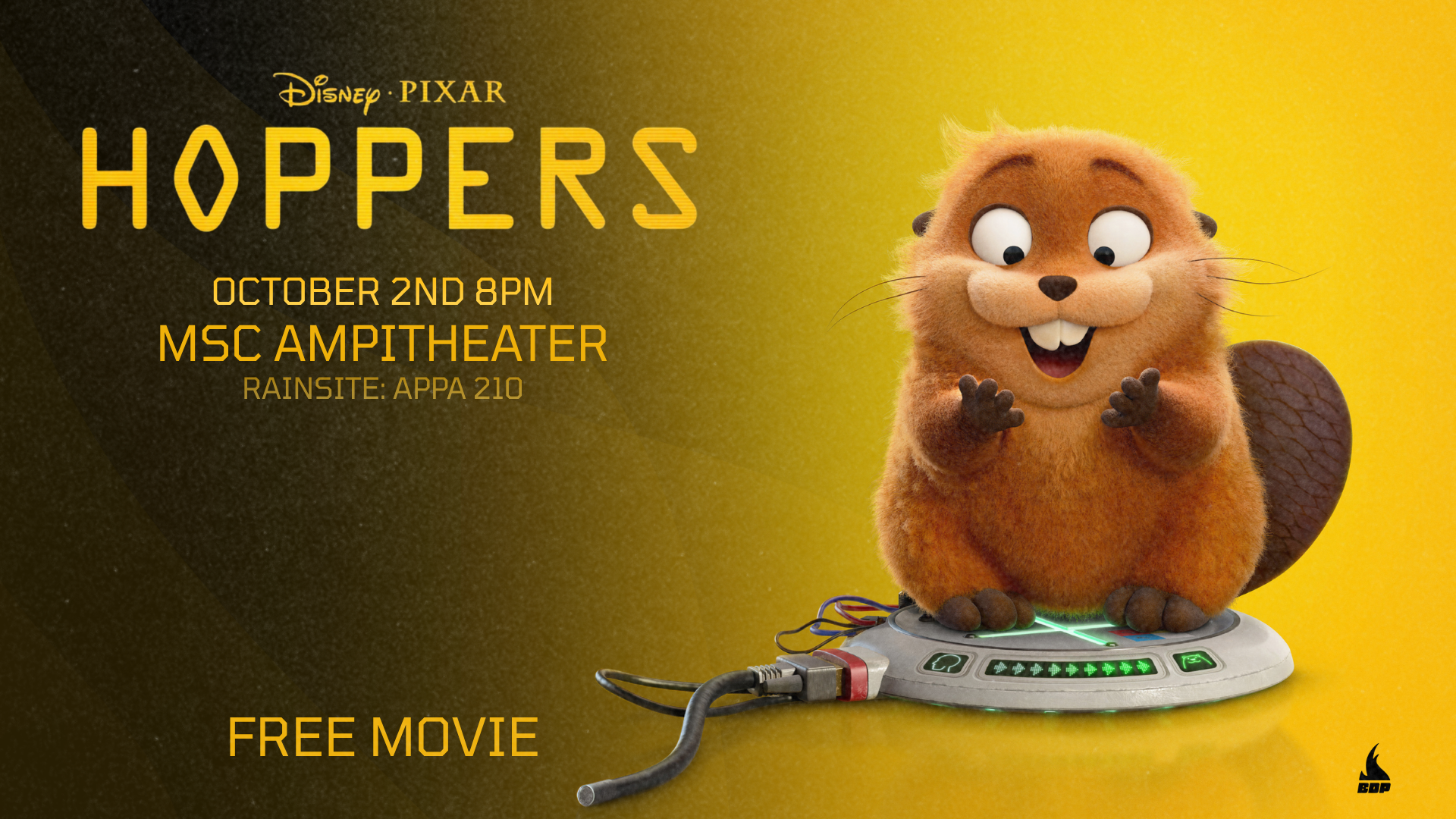 A Digital Signage for movie Hoppers.