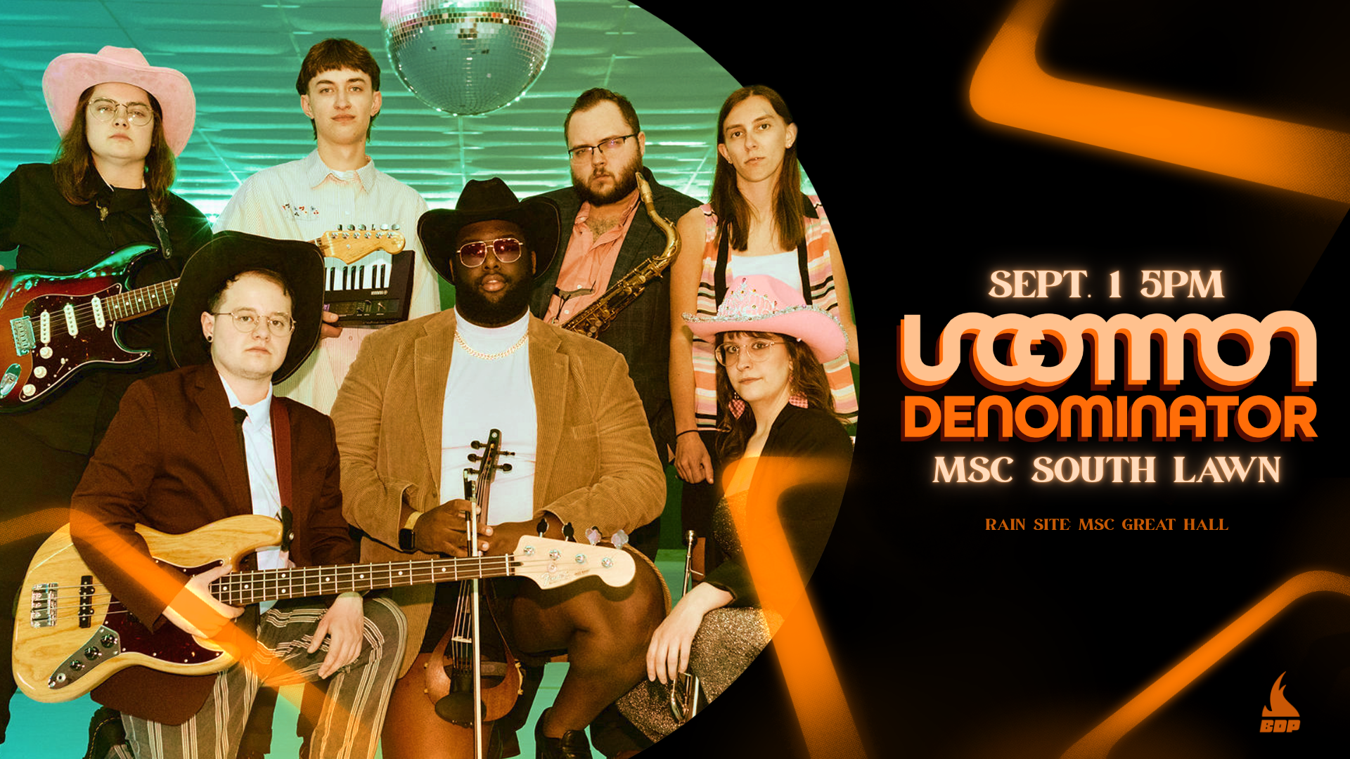 A Digital Signage for the Uncommon Denominator showing at Back Yard Bash.